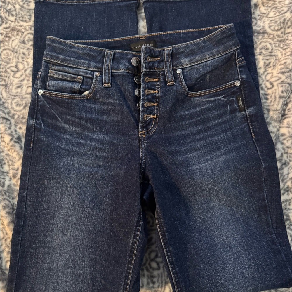 Silver Jeans Women's High Rise Dark Blue Jeans
